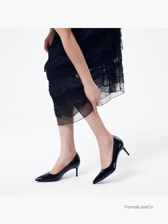 Kitten Heel Low Pumps 2.4 Inch Pointed Toe Dressy Shoes for Work Party main image 3